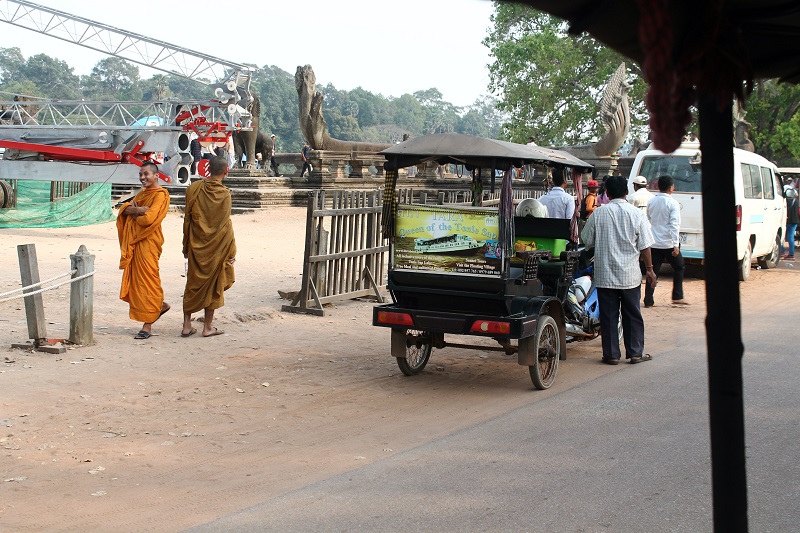 Typické tuktuky v Kambodži