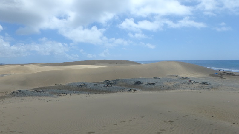Piesočné duny pri Maspalomas na Gran Canarii