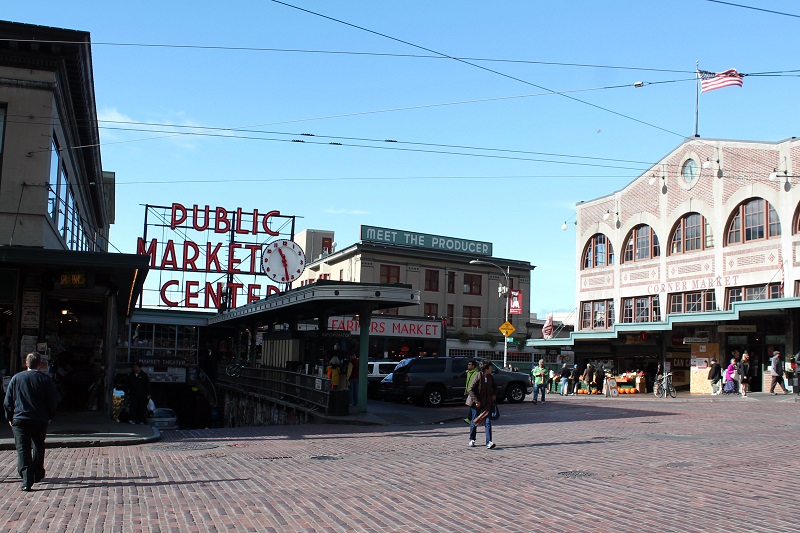 Pike Street Market v centre Seattlu